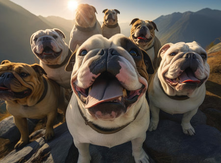 A group of bulldogsの素材
