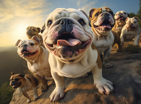 A group of bulldogsの素材