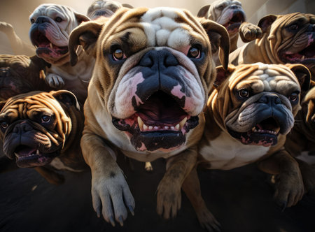 A group of bulldogsの素材