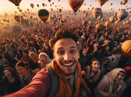 People on International Balloon Dayの素材