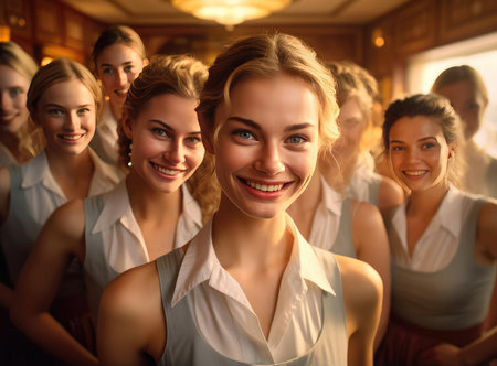 A group of hotel maidsの素材