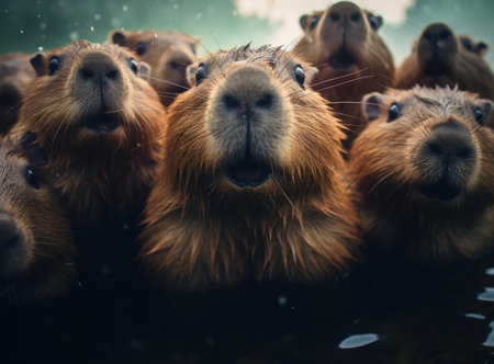 A group of capybarasの素材