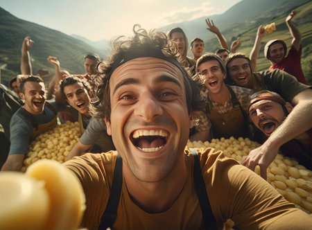 A group of cheese makers with cheeseの素材