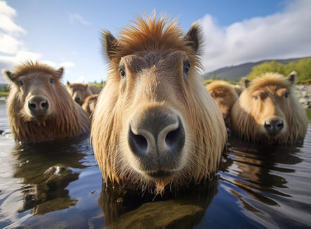 A group of capybarasの素材