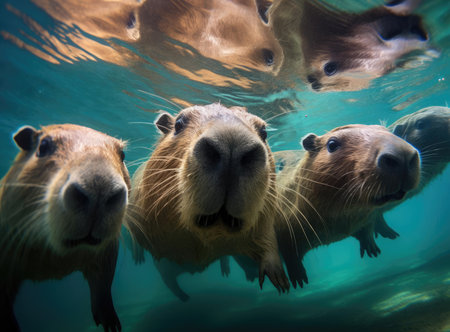 A group of capybarasの素材