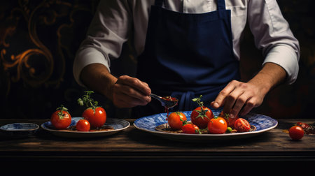 The chef prepares the dishの素材