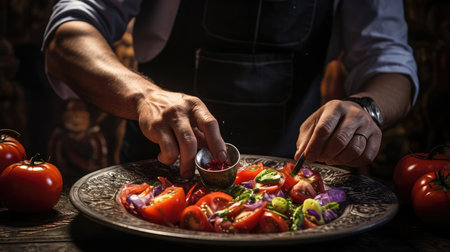 The chef prepares the dishの素材