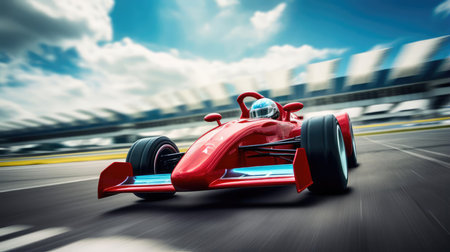 A sports car on the race trackの素材