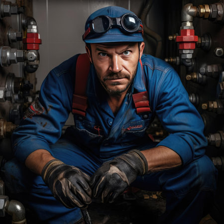 Plumber in blue overallsの素材