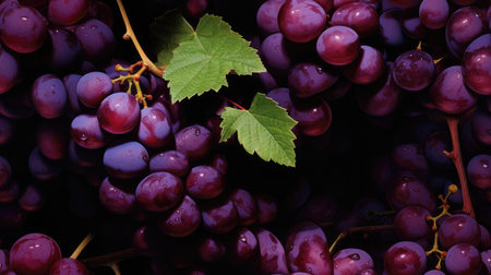 Grapes, berries and leavesの素材