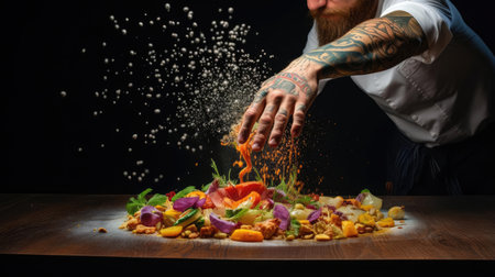 The chef prepares the dishの素材