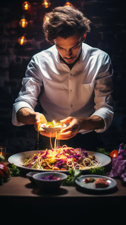 The chef prepares the dishの素材