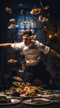 The chef prepares the dishの素材