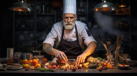 The chef prepares the dishの素材