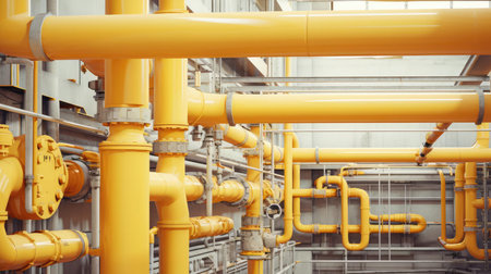 Metal pipes in industrial interiorsの素材