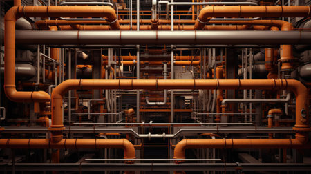 Metal pipes in industrial interiorsの素材