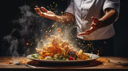 The chef prepares the dishの素材