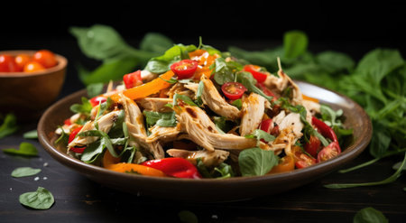 Italian salad with chicken and vegetablesの素材