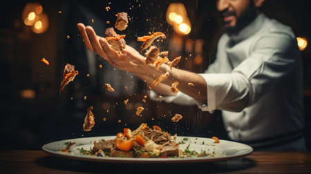 The chef prepares the dishの素材