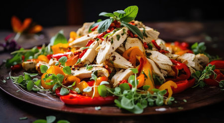 Italian salad with chicken and vegetablesの素材