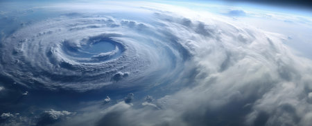 View from space to the cloudsの素材