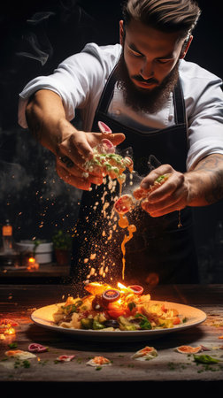 The chef prepares the dishの素材