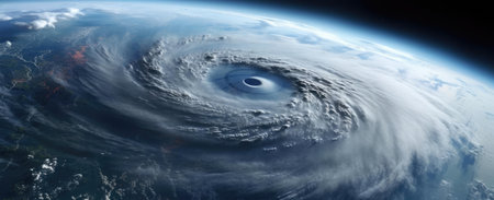 View from space to the cloudsの素材