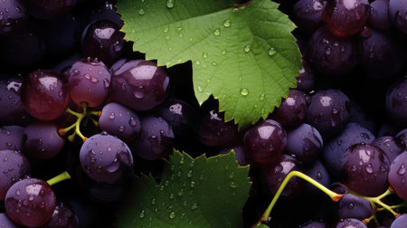 Grapes, berries and leavesの素材