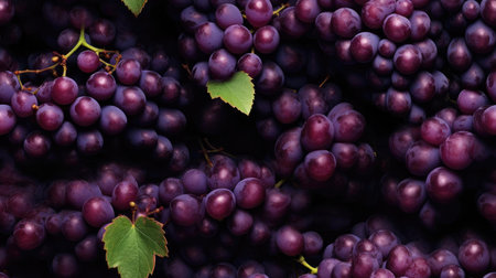 Grapes, berries and leavesの素材