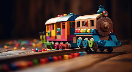 Wooden toy steam locomotiveの素材