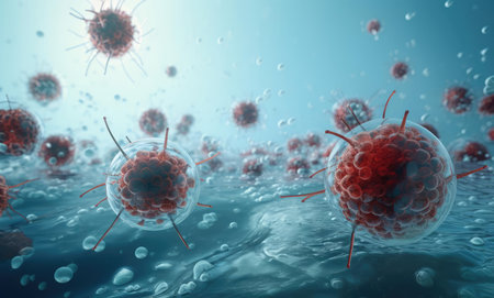 Coronavirus infection. Abstract representationの素材
