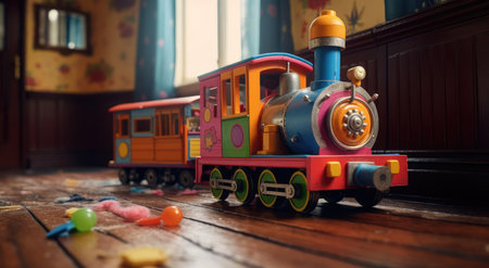 Wooden toy steam locomotiveの素材