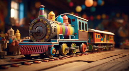 Wooden toy steam locomotiveの素材