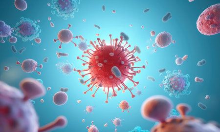 Coronavirus infection. Abstract representationの素材