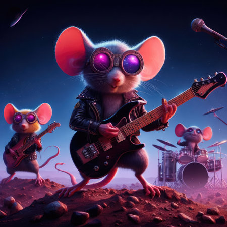 Cartoon mice rockers from Marsの素材