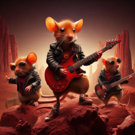 Cartoon mice rockers from Marsの素材