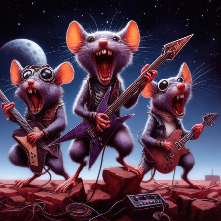 Cartoon mice rockers from Marsの素材