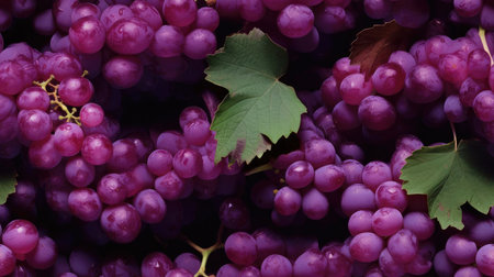 Grapes, berries and leavesの素材