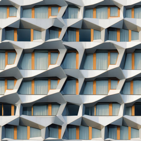 The facade of a modern houseの素材