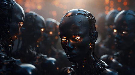 Group of a humanoid robotsの素材