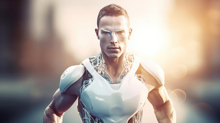 Portrait of a beautiful humanoid robotの素材