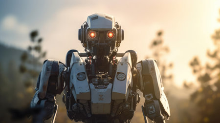 Portrait of a beautiful humanoid robotの素材