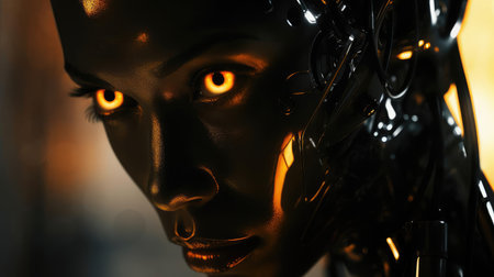 Portrait of a beautiful humanoid robotの素材