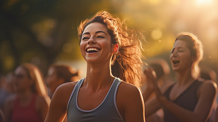 Beautiful young woman doing sportsの素材