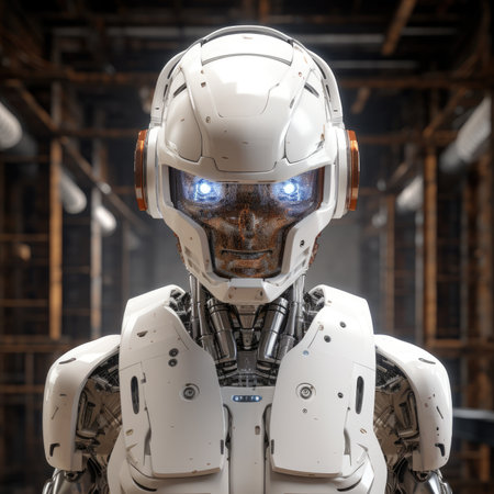 A modern robot made of white plasticの素材