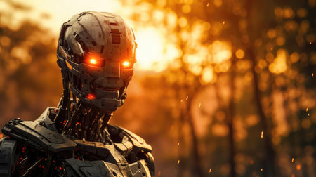 Portrait of a beautiful humanoid robotの素材