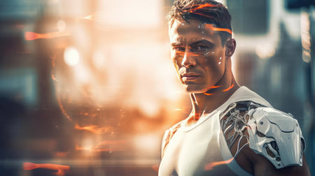 Portrait of a beautiful humanoid robotの素材