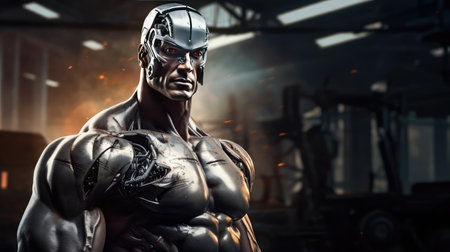 Robot superhero in motionの素材