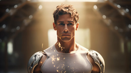 Portrait of a beautiful humanoid robotの素材