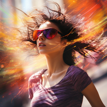 Beautiful young woman doing sportsの素材